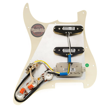 Musiclily Pro Auto-Split Pre-wired Standard HSS Pickguard with Artec Pickups Alnico 5 Magnet for ST Style Electric Guitar