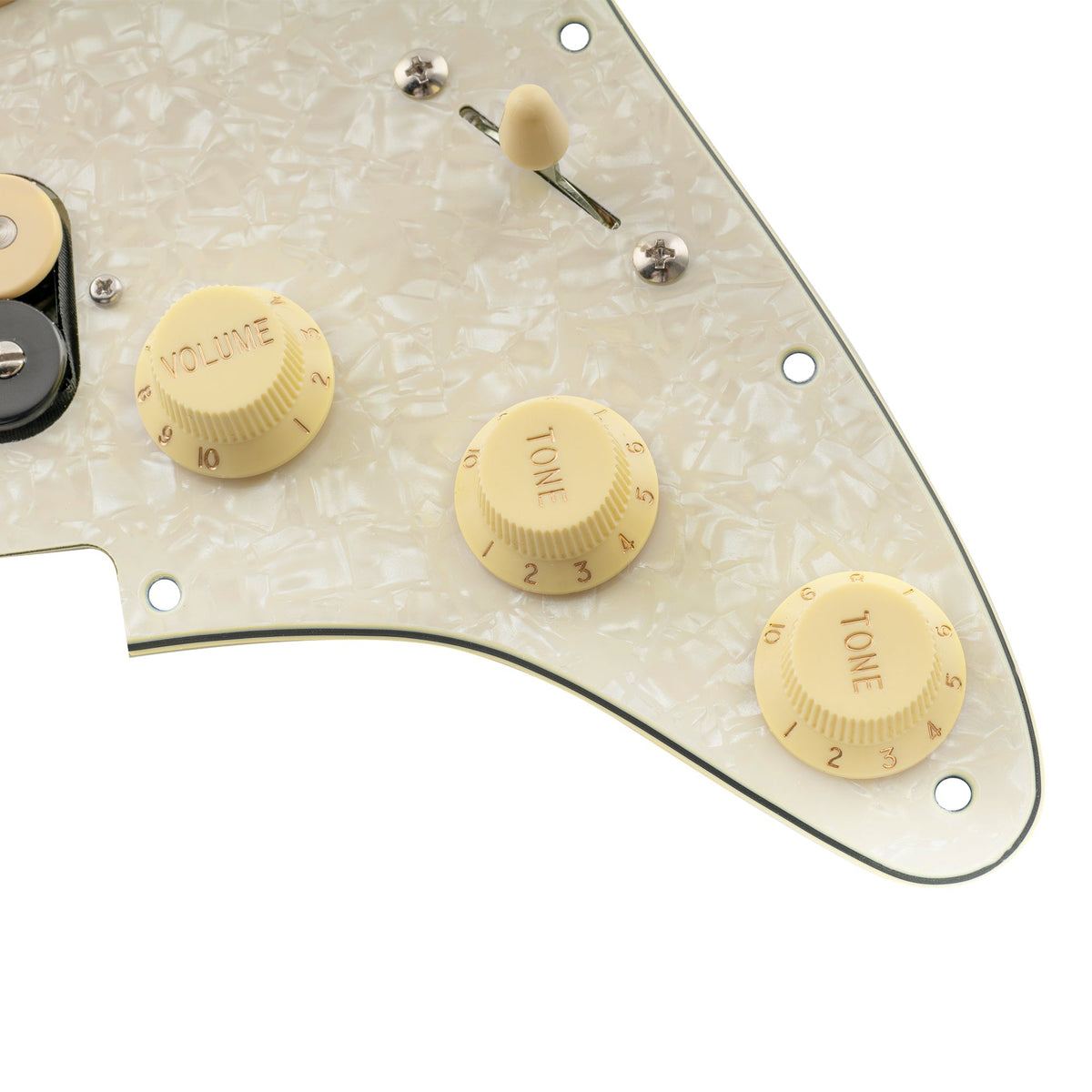 Musiclily Pro Auto-Split Pre-wired Standard HSS Pickguard with Artec Pickups Alnico 5 Magnet for ST Style Electric Guitar