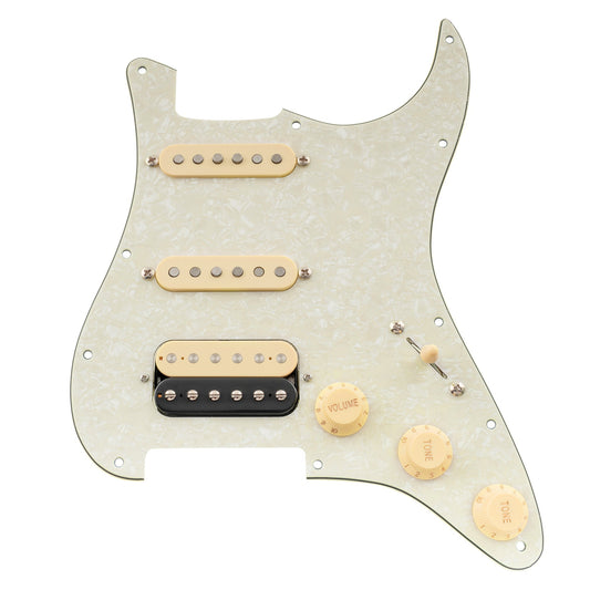 Musiclily Pro Auto-Split Pre-wired Standard HSS Pickguard with Artec Pickups Alnico 5 Magnet for ST Style Electric Guitar