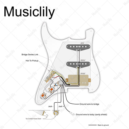 Musiclily Pro Electric Guitar Auto-Split DIY Wiring Kit Upgrade for American Style ST HSS with 5-Way Switch and 3A Pots Jack