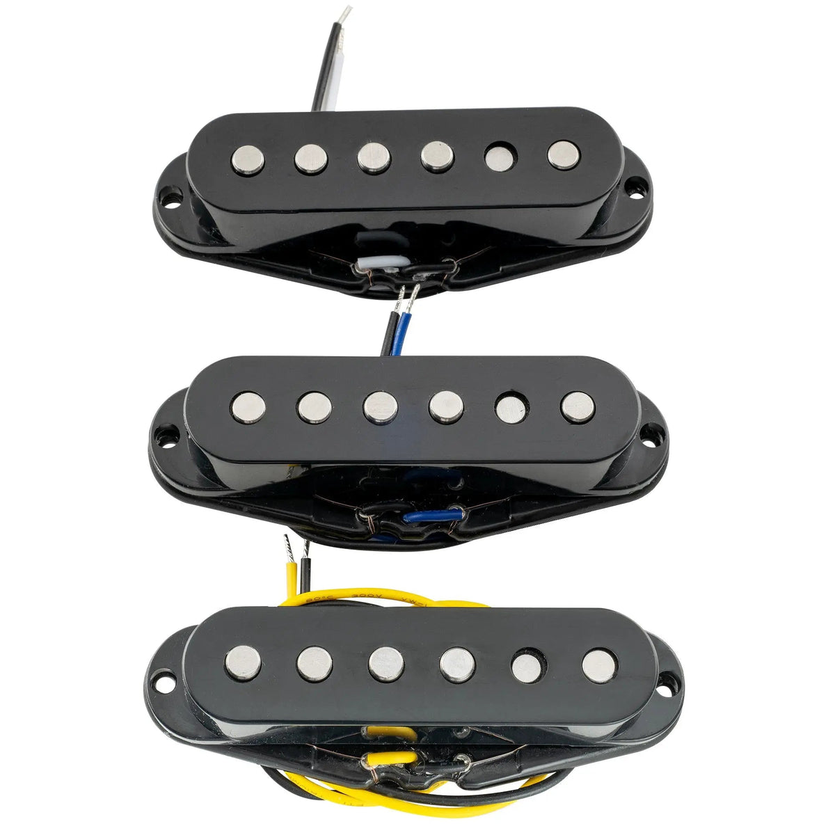 Musiclily Pro ST-60SE Staggered Alnico 5 Single Coil Neck Middle Bridge Pickups Set for Strat Style Electric Guitar