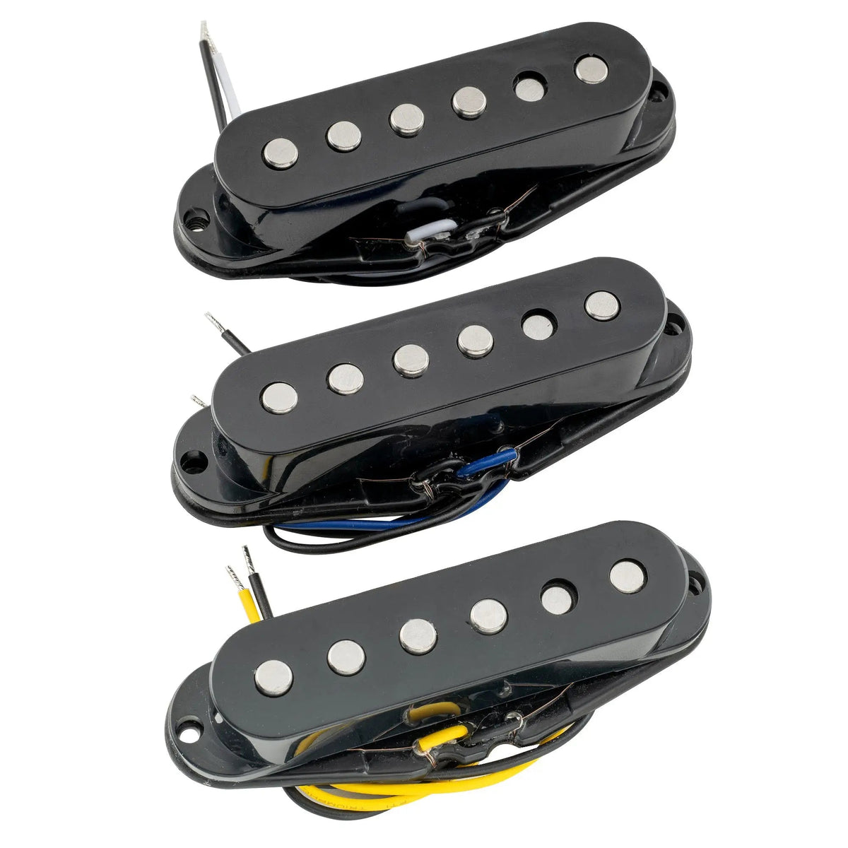 Musiclily Pro ST-60SE Staggered Alnico 5 Single Coil Neck Middle Bridge Pickups Set for Strat Style Electric Guitar