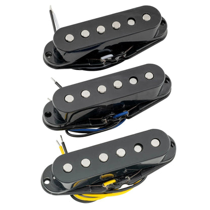 Musiclily Pro ST-60SE Staggered Alnico 5 Single Coil Neck Middle Bridge Pickups Set for Strat Style Electric Guitar
