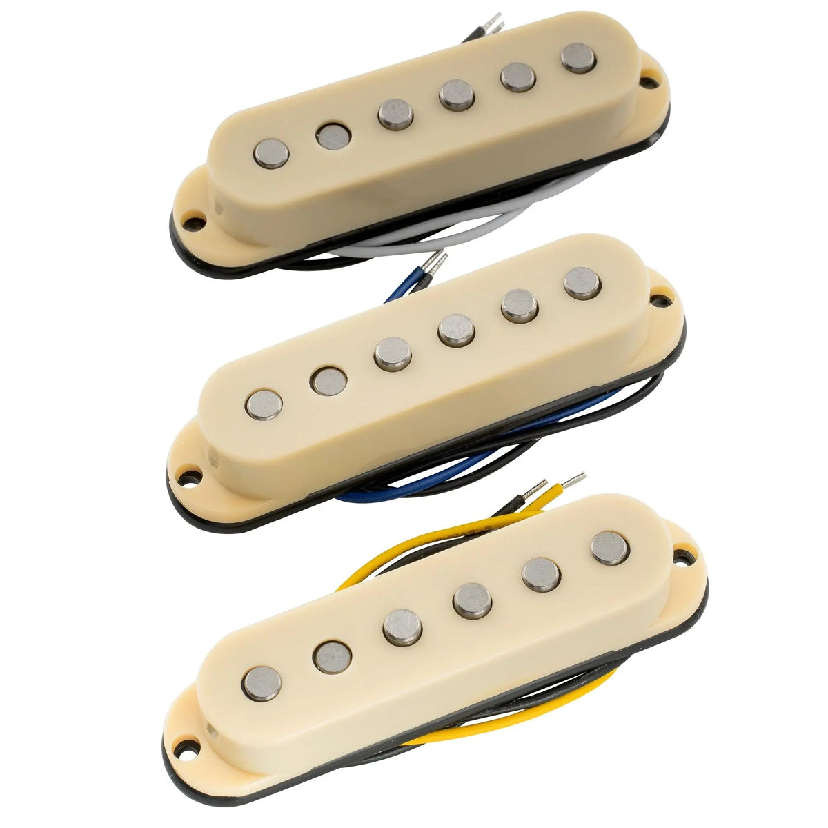 Musiclily Pro ST-60SE Staggered Alnico 5 Single Coil Neck Middle Bridge Pickups Set for Strat Style Electric Guitar