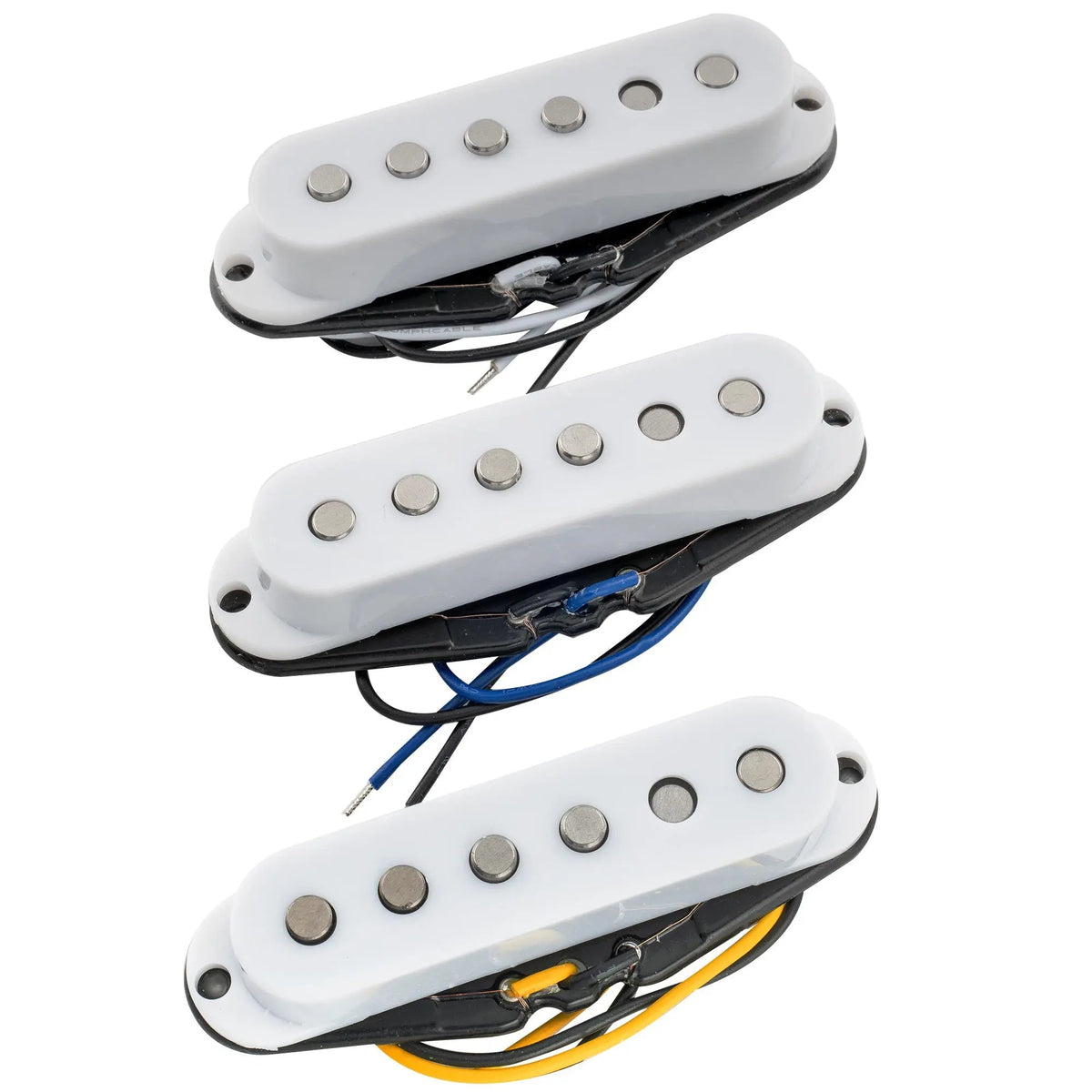 Musiclily Pro ST-60SE Staggered Alnico 5 Single Coil Neck Middle Bridge Pickups Set for Strat Style Electric Guitar