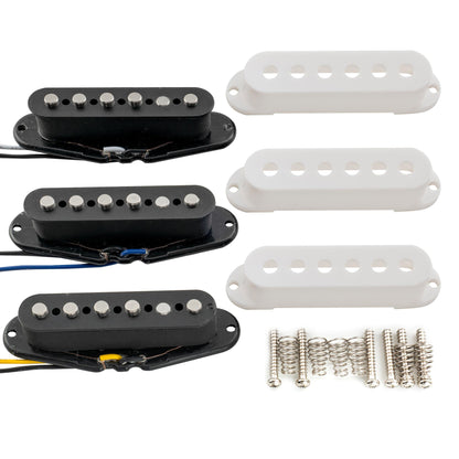 Musiclily Pro ST-60SE Staggered Alnico 5 Single Coil Neck Middle Bridge Pickups Set for Strat Style Electric Guitar