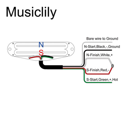 Musiclily Pro ST-DPLA Alnico 5 Rail Blade Single Coil Sized Humbucker Pickup 6.2K for Strat Style Electric Guitar