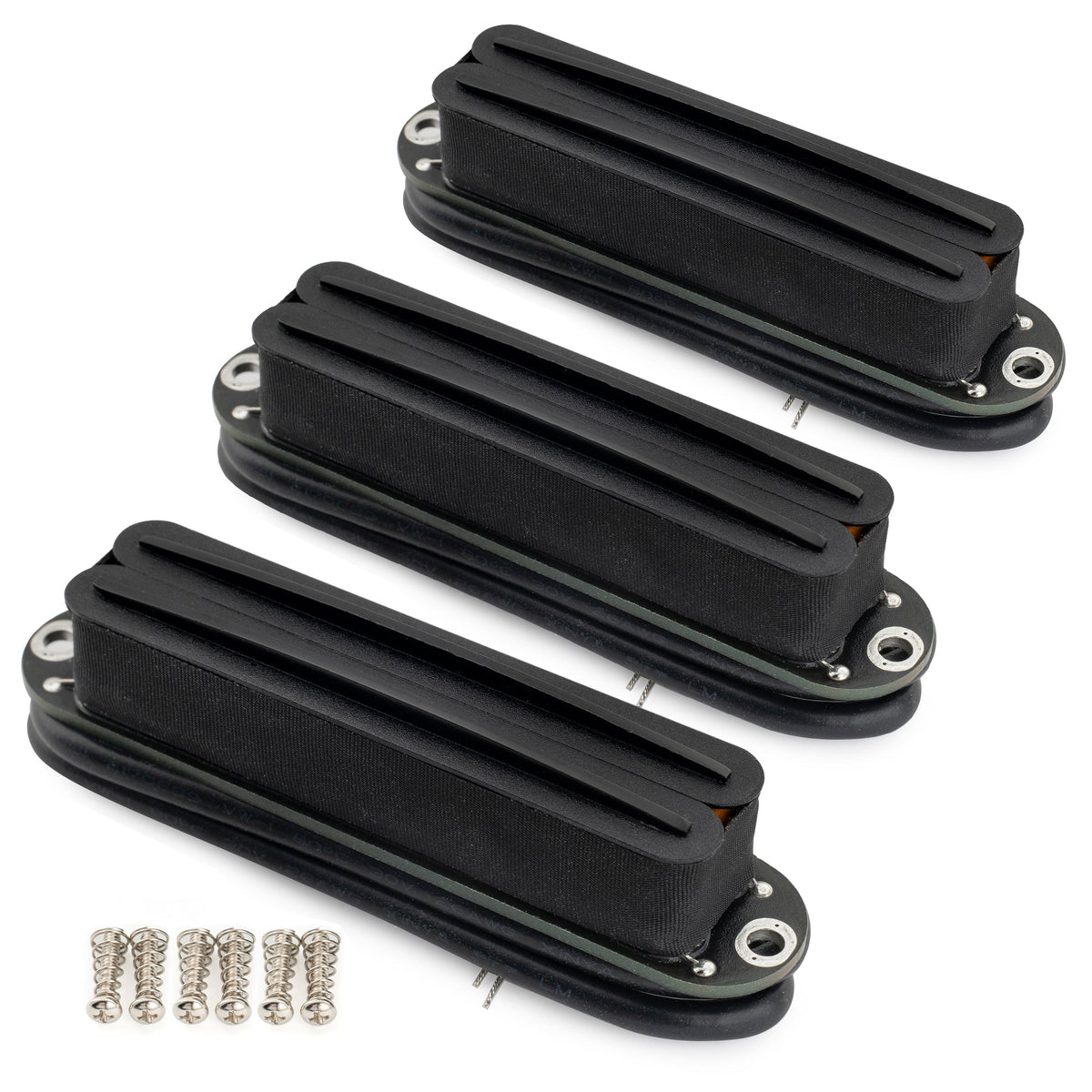 Musiclily Pro ST-DPHC Ceramic Rail Blade Single Coil Sized Humbucker Pickups Set 13.2K Super Distortion for Strat Style Electric Guitar