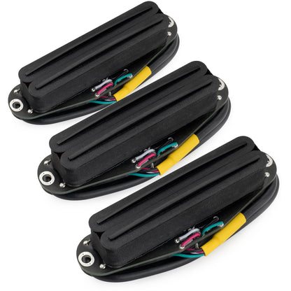 Musiclily Pro ST-DPHC Ceramic Rail Blade Single Coil Sized Humbucker Pickups Set 13.2K Super Distortion for Strat Style Electric Guitar