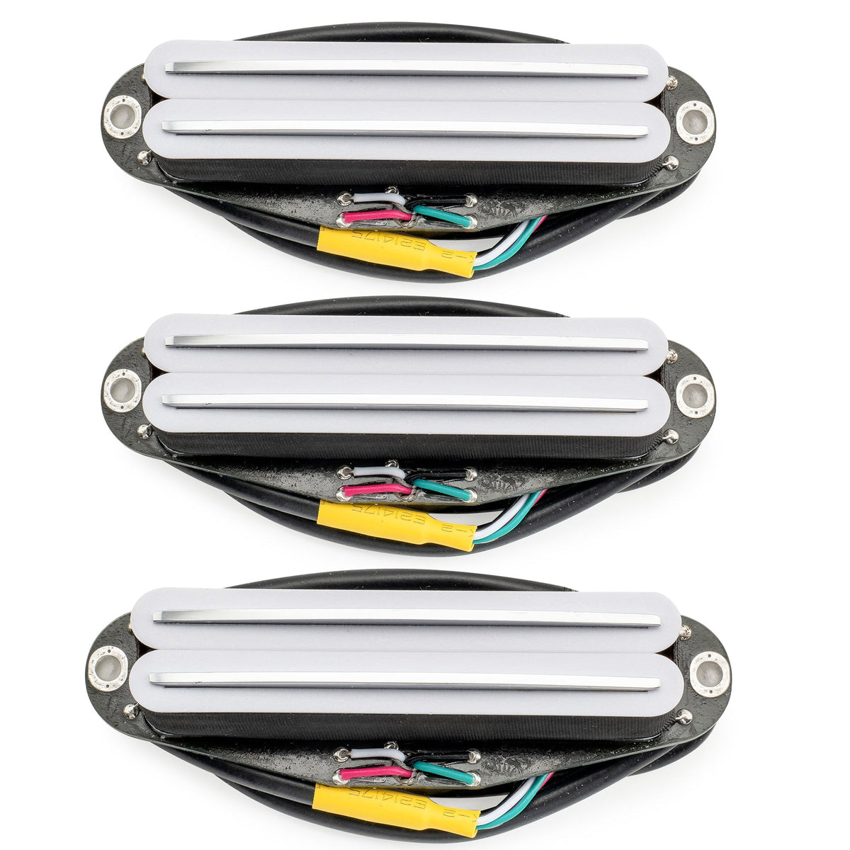 Musiclily Pro ST-DPHC Ceramic Rail Blade Single Coil Sized Humbucker Pickups Set 13.2K Super Distortion for Strat Style Electric Guitar