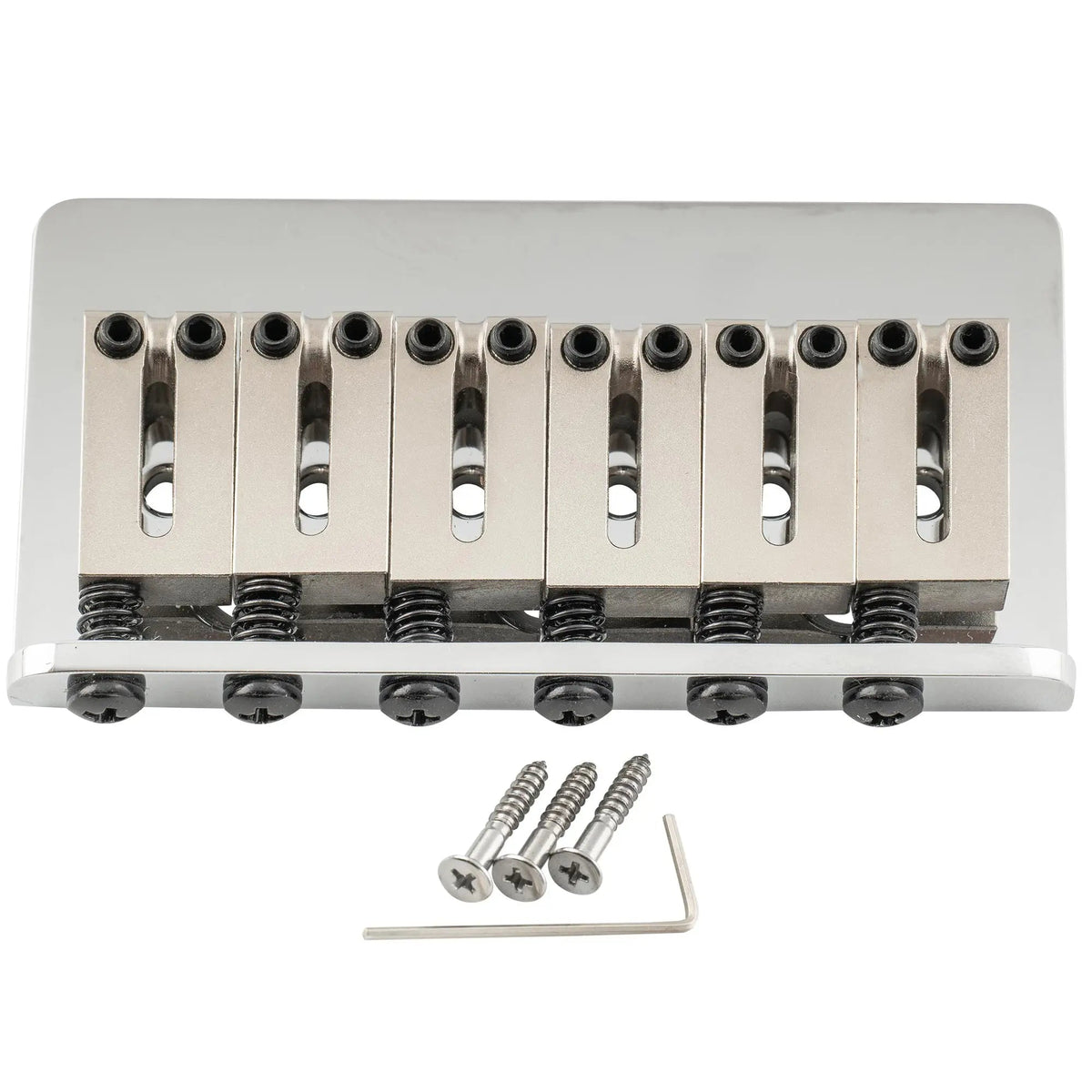 Musiclily Ultra BF008 52.5mm (2-1/16 inch) String Spacing Offset-Saddle Hardtail Fixed Bridge Non-Tremolo Bridge for Strat Tele Style Electric Guitar