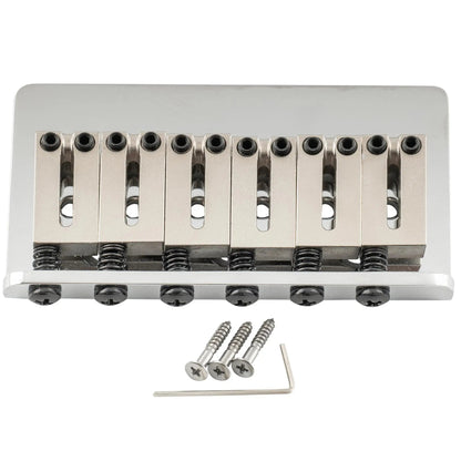 Musiclily Ultra BF008 52.5mm (2-1/16 inch) String Spacing Offset-Saddle Hardtail Fixed Bridge Non-Tremolo Bridge for Strat Tele Style Electric Guitar