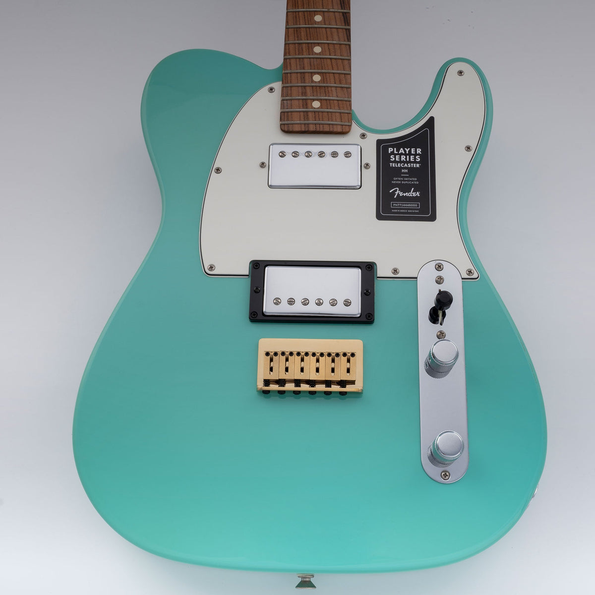 Musiclily Ultra BF008 52.5mm (2-1/16 inch) String Spacing Offset-Saddle Hardtail Fixed Bridge Non-Tremolo Bridge for Strat Tele Style Electric Guitar