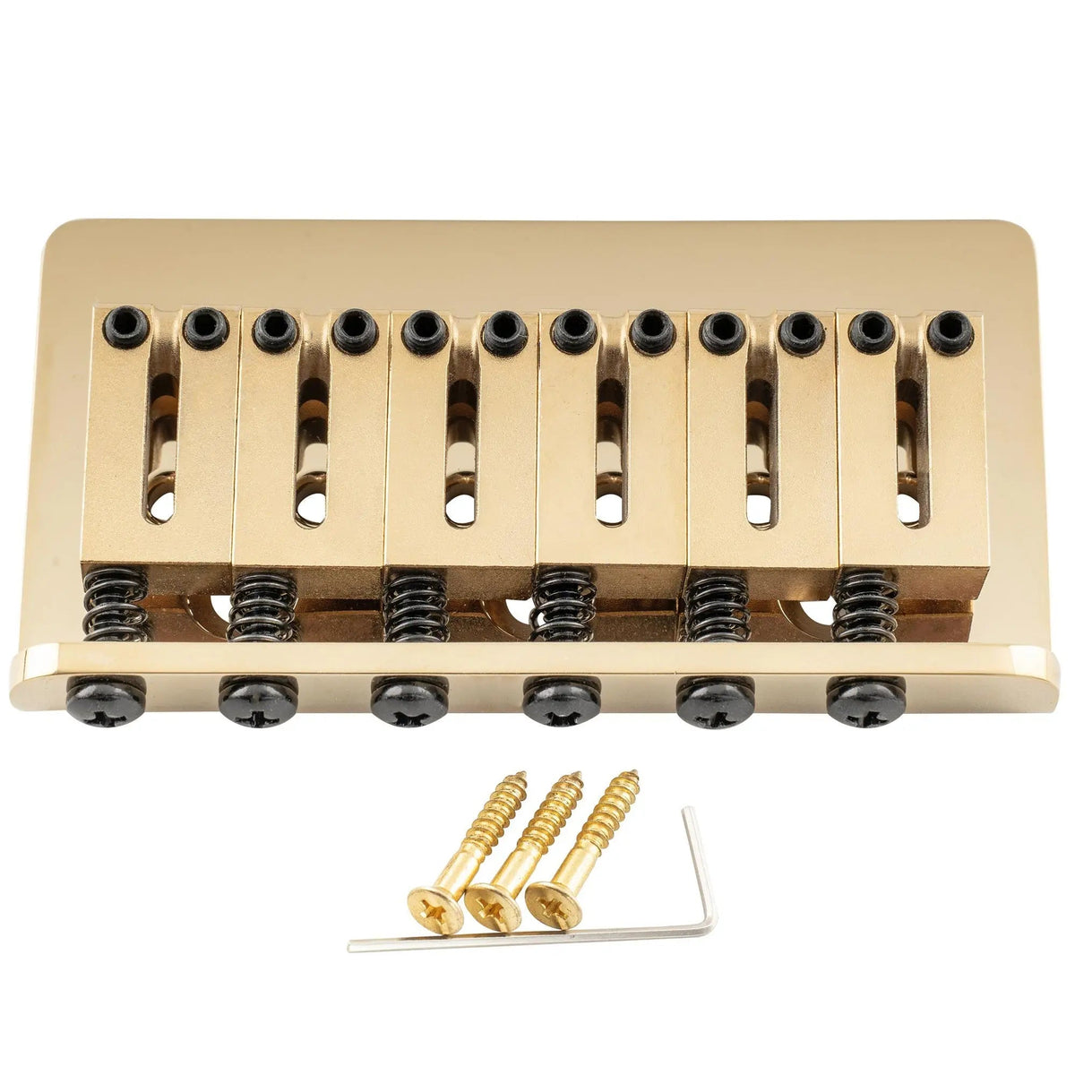 Musiclily Ultra BF008 52.5mm (2-1/16 inch) String Spacing Offset-Saddle Hardtail Fixed Bridge Non-Tremolo Bridge for Strat Tele Style Electric Guitar