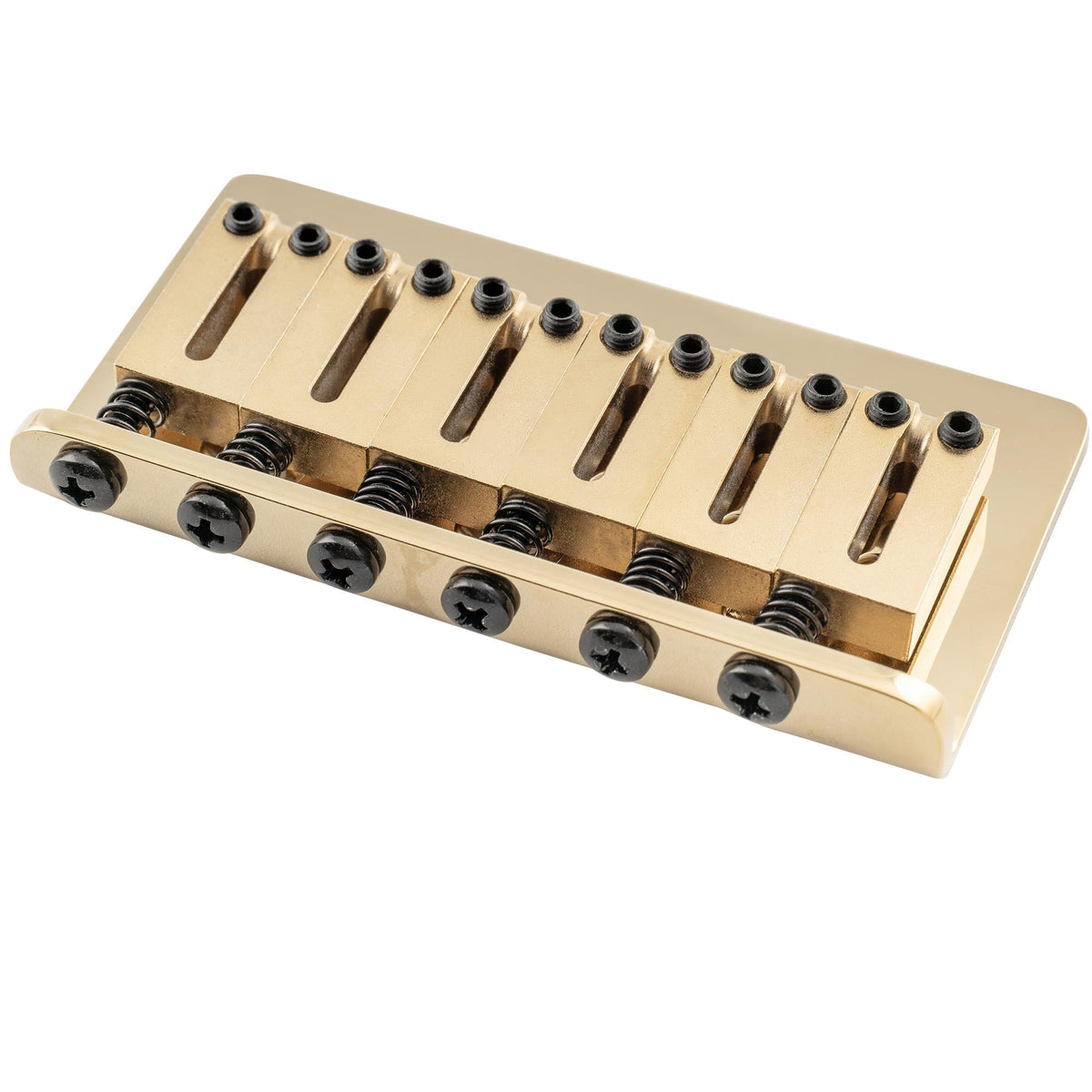 Musiclily Ultra BF008 52.5mm (2-1/16 inch) String Spacing Offset-Saddle Hardtail Fixed Bridge Non-Tremolo Bridge for Strat Tele Style Electric Guitar