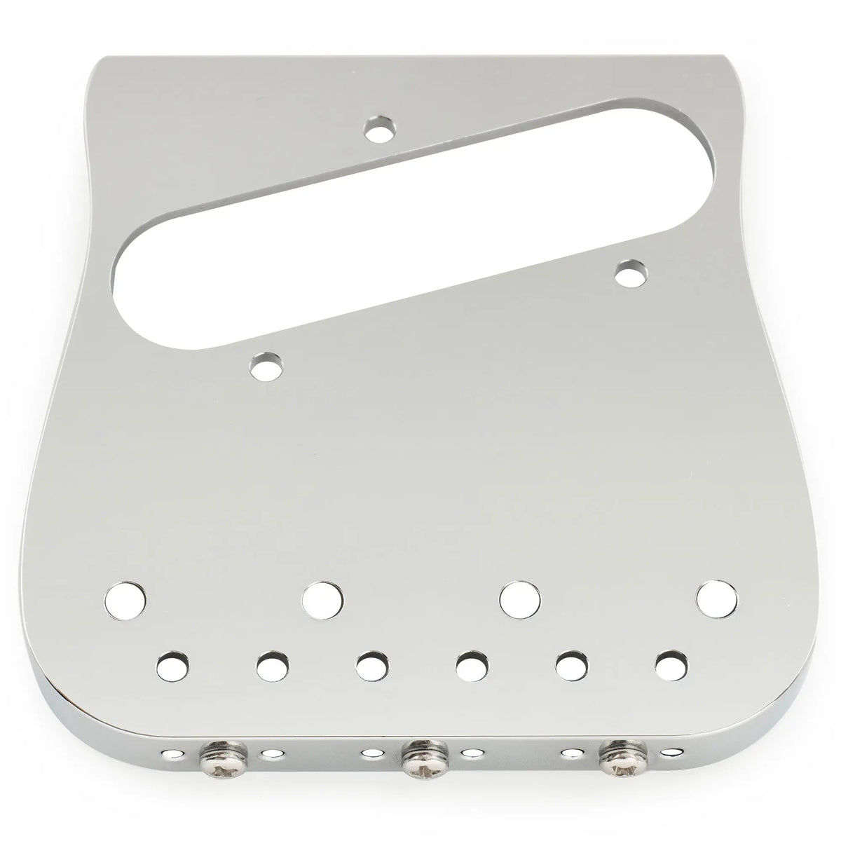 Musiclily Ultra BT013 54mm(2-1/8 inch) String Spacing Full Solid Brass Plate with Compensated 3-Saddle Curved Tele Style Guitar Bridge