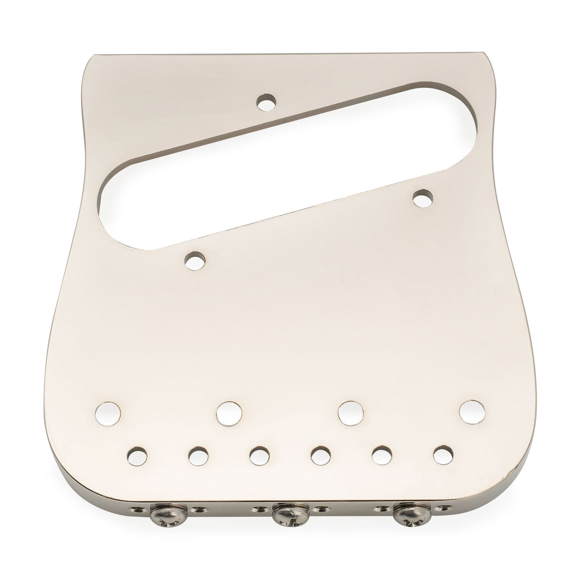 Musiclily Ultra BT013 54mm(2-1/8 inch) String Spacing Full Solid Brass Plate with Compensated 3-Saddle Curved Tele Style Guitar Bridge