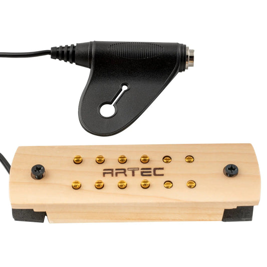 Artec WSH12-OSJ Alnico 5 Humbucker Maple Wood Cover Soundhole Pickup 9.6K with OSJ Jack for Acoustic Guitar
