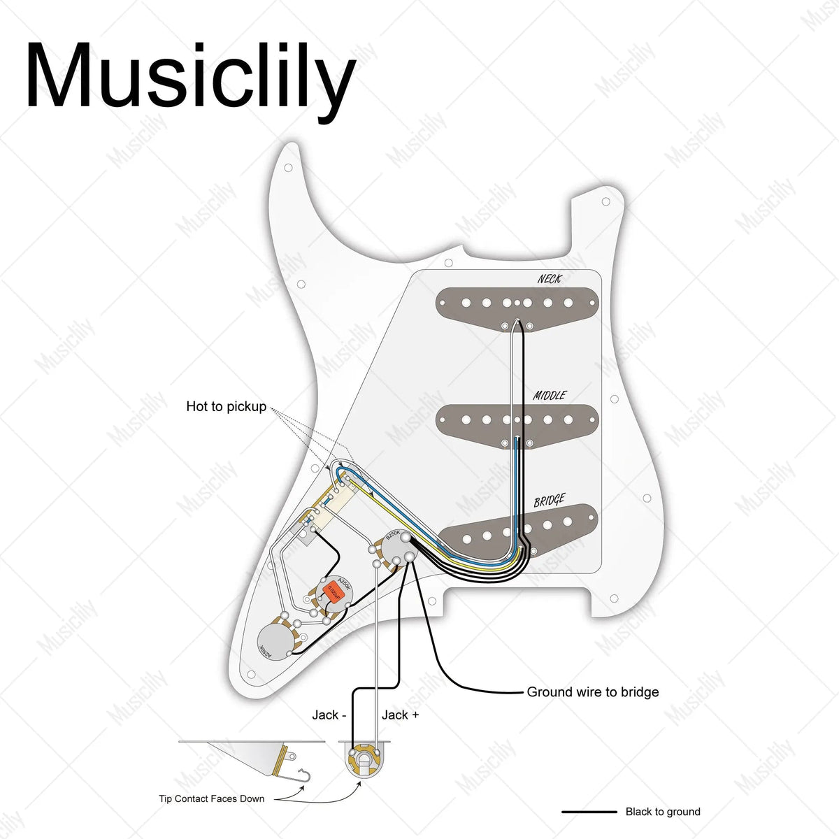 Musiclily Pro-SE ST-60SE Pre-wired SSS Pickguard with Staggered Alnico 5 Pickups for Strat Style Electric Guitar