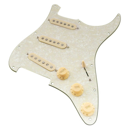 Musiclily Pro-SE ST-60SE Pre-wired SSS Pickguard with Staggered Alnico 5 Pickups for Strat Style Electric Guitar