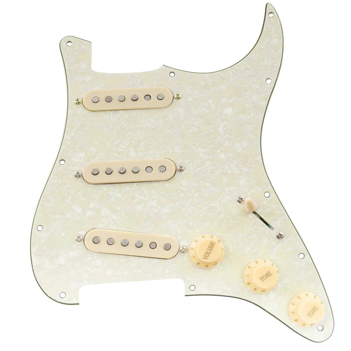 Musiclily Pro-SE ST-60SE Pre-wired SSS Pickguard with Staggered Alnico 5 Pickups for Strat Style Electric Guitar