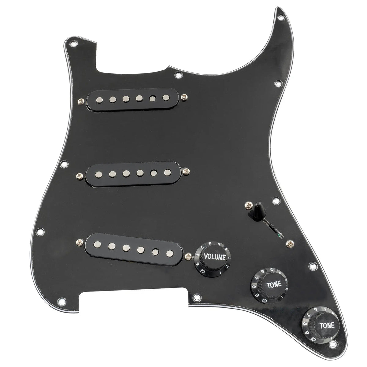 Musiclily Pro-SE ST-60SE Pre-wired SSS Pickguard with Staggered Alnico 5 Pickups for Strat Style Electric Guitar