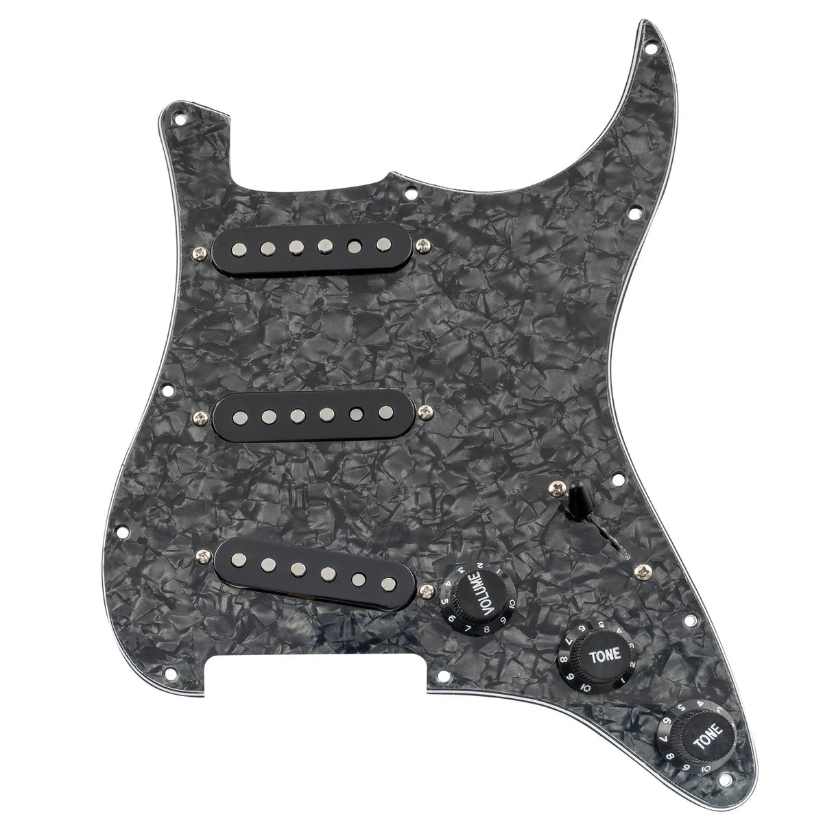 Musiclily Pro-SE ST-60SE Pre-wired SSS Pickguard with Staggered Alnico 5 Pickups for Strat Style Electric Guitar