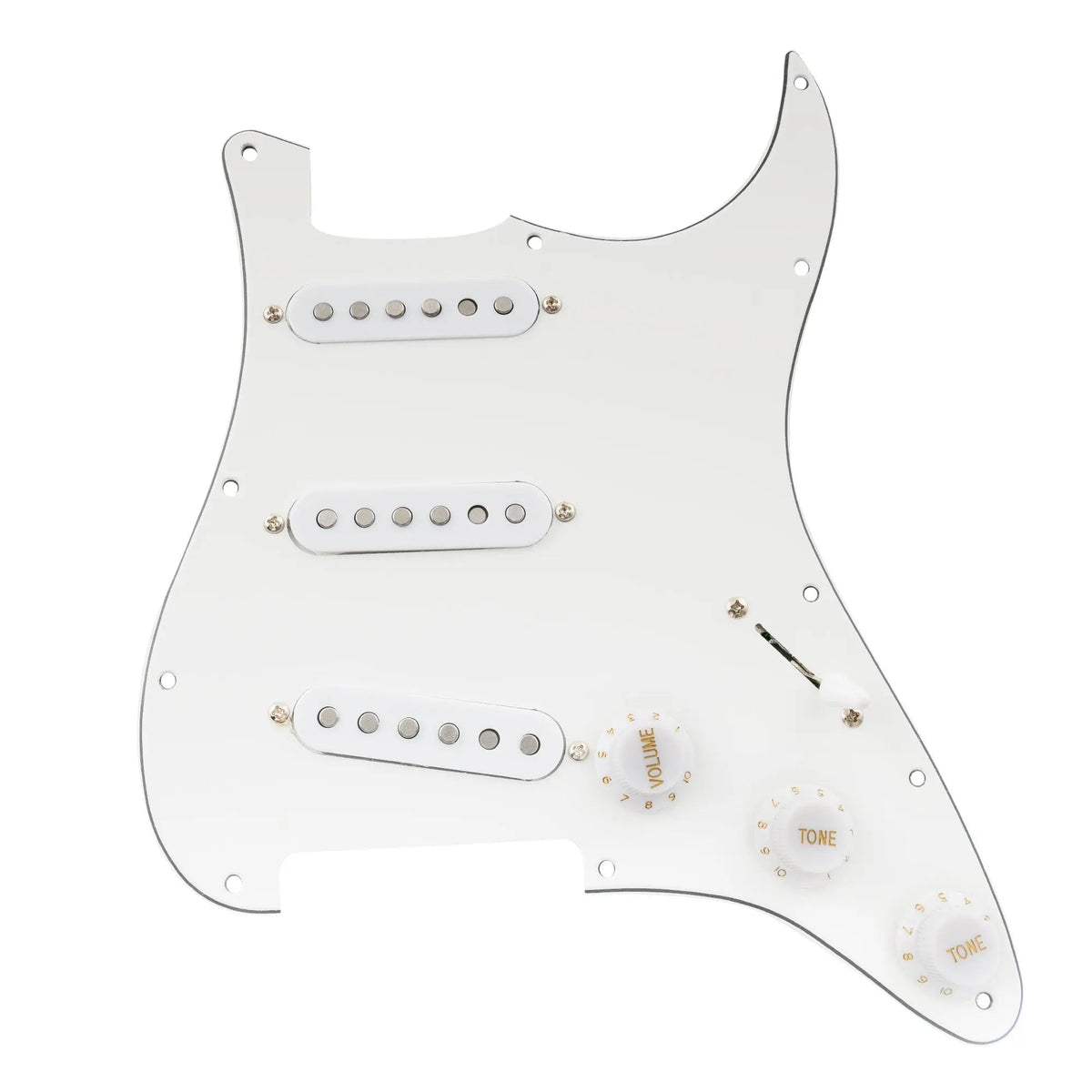 Musiclily Pro-SE ST-60SE Pre-wired SSS Pickguard with Staggered Alnico 5 Pickups for Strat Style Electric Guitar