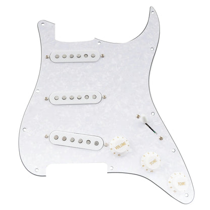Musiclily Pro-SE ST-60SE Pre-wired SSS Pickguard with Staggered Alnico 5 Pickups for Strat Style Electric Guitar