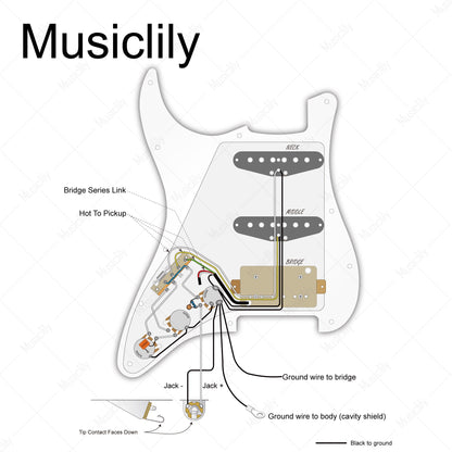 Musiclily Pro Pre-wired Standard HSS Pickguard with Artec Pickups Alnico 5 Magnet for ST Style Electric Guitar