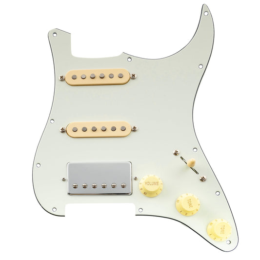 Musiclily Pro Pre-wired Standard HSS Pickguard with Artec Pickups Alnico 5 Magnet for ST Style Electric Guitar