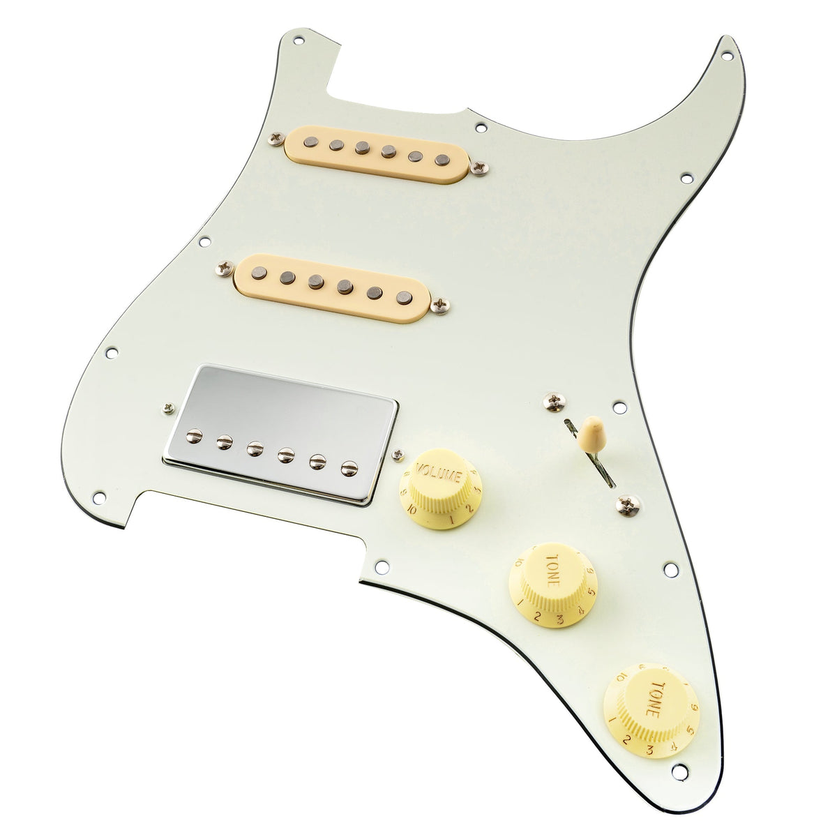 Musiclily Pro Pre-wired Standard HSS Pickguard with Artec Pickups Alnico 5 Magnet for ST Style Electric Guitar