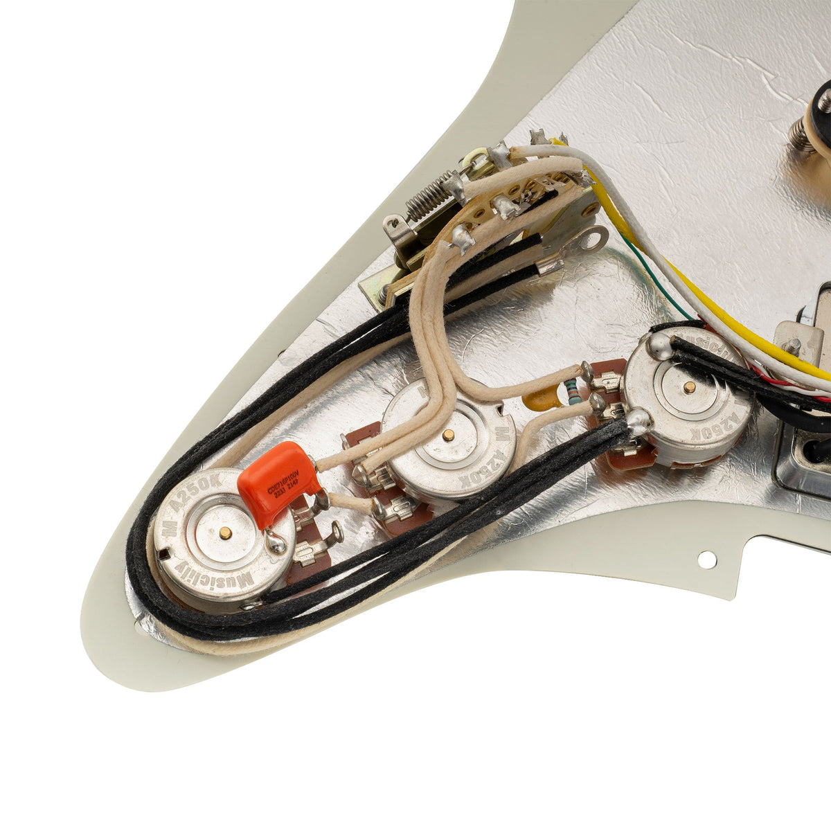 Musiclily Pro Pre-wired Standard HSS Pickguard with Artec Pickups Alnico 5 Magnet for ST Style Electric Guitar