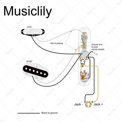 Musiclily Pro Pre-wired Standard Tele Pickguard and Loaded Control Plate with Artec Pickups Alnico 5 Magnet for TL Style Electric Guitar