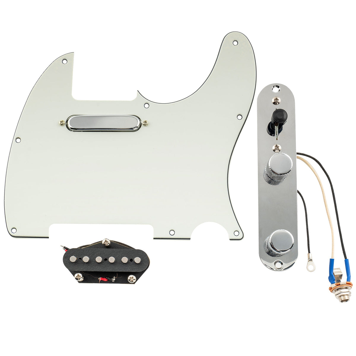 Musiclily Pro Pre-wired Standard Tele Pickguard and Loaded Control Plate with Artec Pickups Alnico 5 Magnet for TL Style Electric Guitar