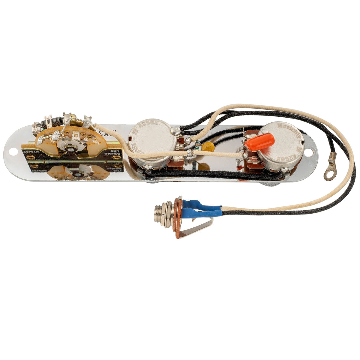 Musiclily Pro Pre-wired Standard Tele Pickguard and Loaded Control Plate with Artec Pickups Alnico 5 Magnet for TL Style Electric Guitar