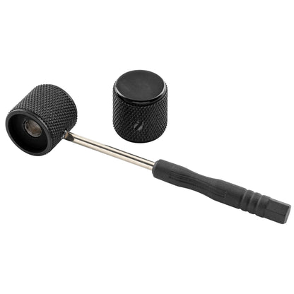 Musiclily Pro 1/4 Inch Aluminum Flat Top Universal Fitting Potentiometer Control Knob with Set Screw for Fender Mexico Player Tele Style Electric Guitar (Set of 2)