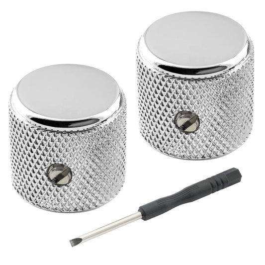 Musiclily Pro 1/4 Inch Aluminum Flat Top Universal Fitting Potentiometer Control Knob with Set Screw for Fender Mexico Player Tele Style Electric Guitar