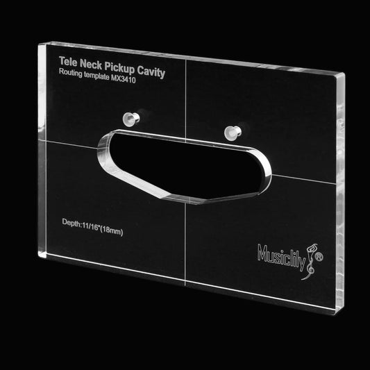 Musiclily Pro CNC Accurate Acrylic Neck Pickup Routing Template for Standard Tele Guitar Body
