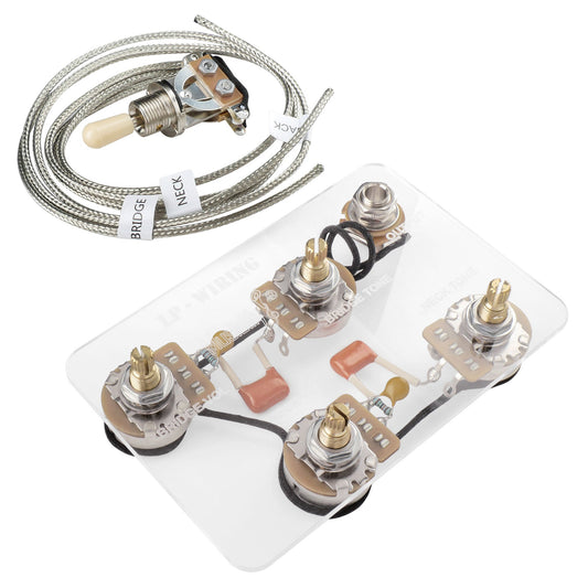 Musiclily Pro LP STD Modern 60s PLUS Treble Bleed Pre-wired Wring Harness Kit Upgrade for Epiphone LP Style Electric Guitar Switch