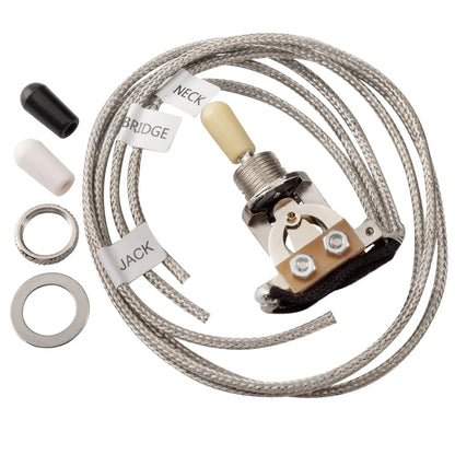 Musiclily Pro Pre-wired 3-Way Pickup Select Toggle Switch Soldered with Metal Braided Wires for Epiphone LP Style Electric Guitar
