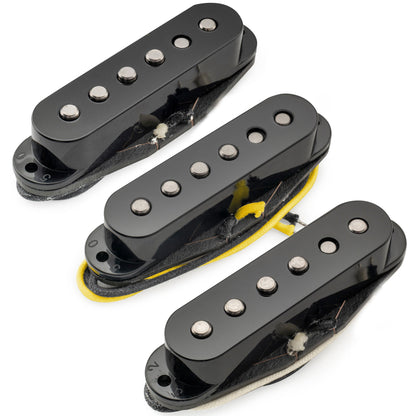 Musiclily Pro ST-50S Staggered Alnico 5 Single Coil Neck Middle Bridge Pickups Set for Strat Style Electric Guitar