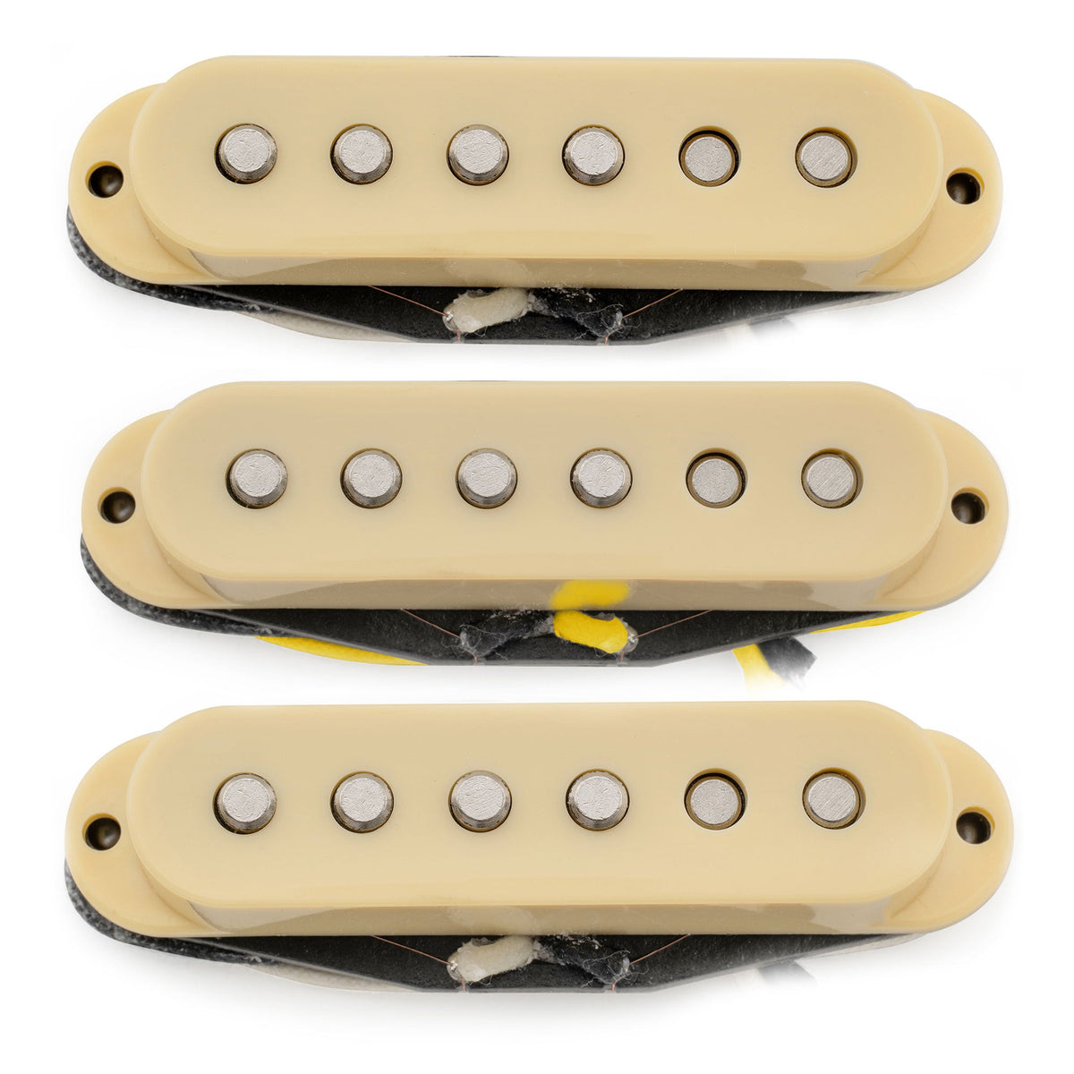 Musiclily Pro ST-50S Staggered Alnico 5 Single Coil Neck Middle Bridge Pickups Set for Strat Style Electric Guitar