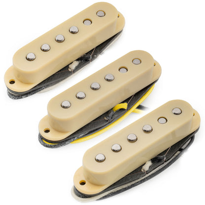 Musiclily Pro ST-50S Staggered Alnico 5 Single Coil Neck Middle Bridge Pickups Set for Strat Style Electric Guitar