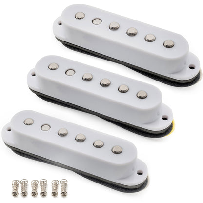 Musiclily Pro ST-50S Staggered Alnico 5 Single Coil Neck Middle Bridge Pickups Set for Strat Style Electric Guitar