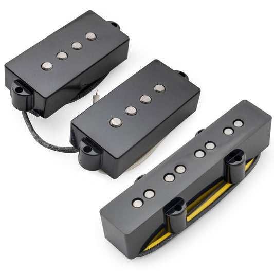 Musiclily Pro PJB-6070S Alnico 5 Single Coil Neck Bridge Pickups Set 10.6K/7.8K for PJ Bass