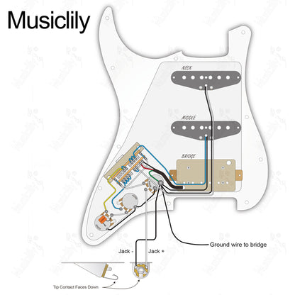 Musiclily Pro-SE ST-HSS-60SE Pre-wired Pickguard with Alnico 5 Pickups 5-Way Switch for Strat Style Electric Guitar