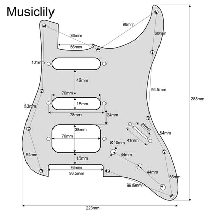 Musiclily Pro-SE ST-HSS-60SE Pre-wired Pickguard with Alnico 5 Pickups 5-Way Switch for Strat Style Electric Guitar
