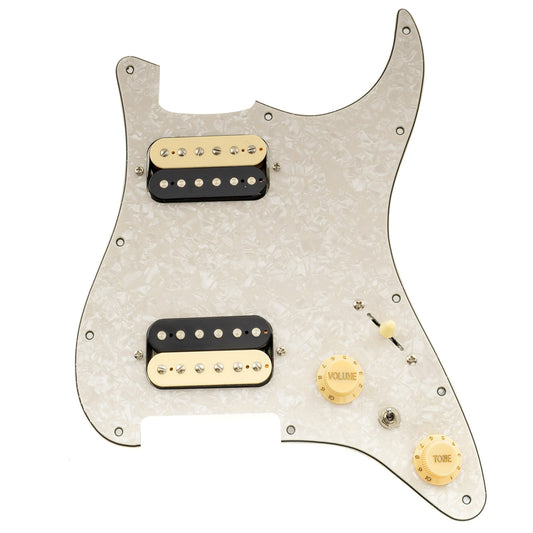 Musiclily Pro-SE ST-HH-OMHA Pre-wired Pickguard with Alnico 5 Humbuckers Mini Toggle Switch for Strat Style Electric Guitar