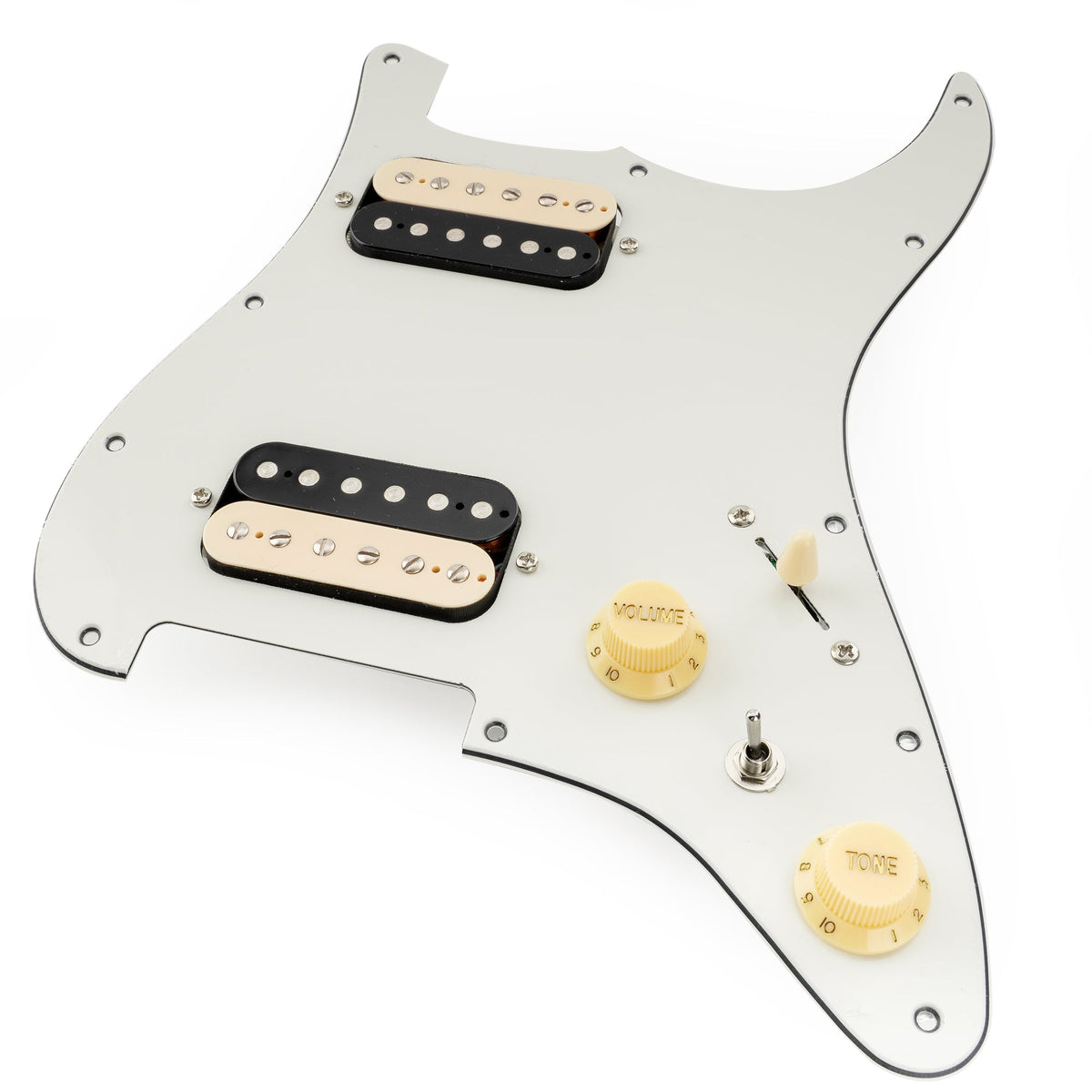 Musiclily Pro-SE ST-HH-OMHA Pre-wired Pickguard with Alnico 5 Humbuckers Mini Toggle Switch for Strat Style Electric Guitar
